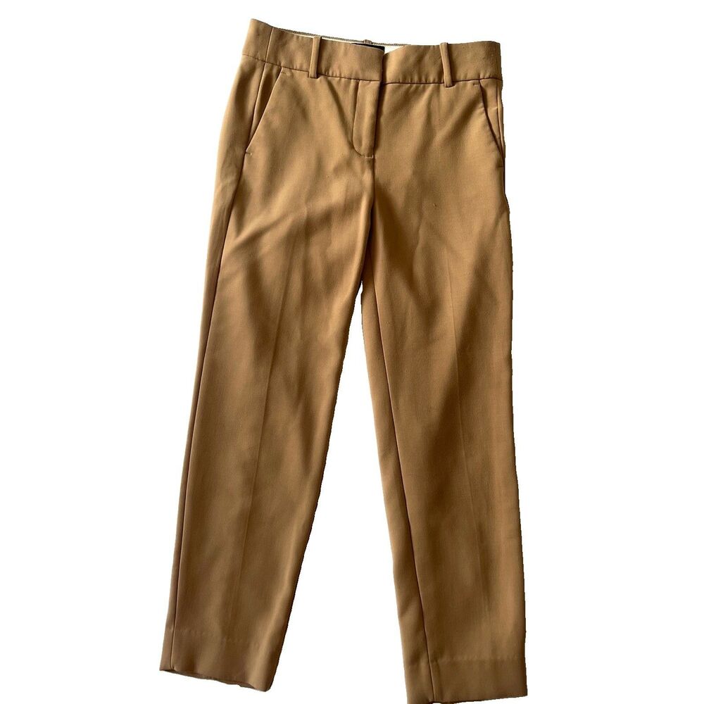 J. Crew Cameron Ankle Pants Tan Camel SZ 4 Slim Crop Career Four-Season Stretch